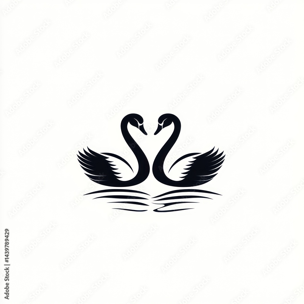 Fototapeta premium Two Swans Logo