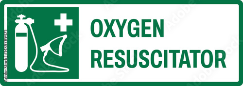 emergency and first aid safety signs v2 uppercase text_oxygen resuscitator_landscape size 1/2 a4,a3,a2,a1	 
