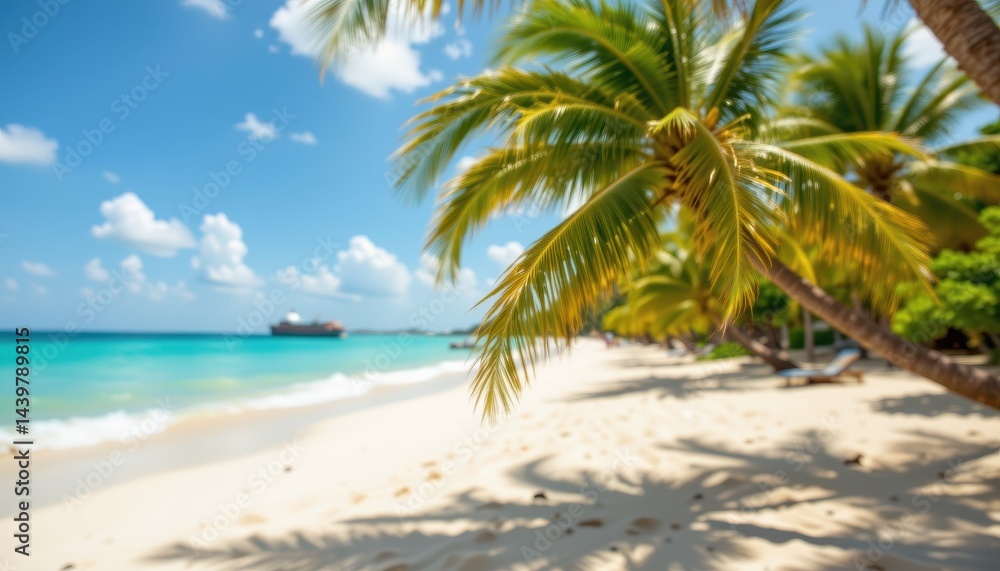 Obraz premium soft blurred tropical beach scene with turquoise water