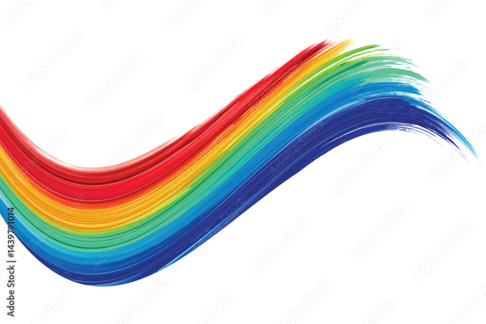 Modern rainbow colorful flowing wave on white background Modern rainbow colorful flowing wave on white background