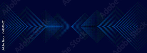Symmetrical Chevron Lines Gradient Background in Dark Navy Blue with Subtle Light Blue Tones Creating a Sophisticated and Modern Geometric Pattern. Vector Background.