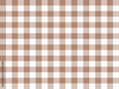 This seamless brown gingham pattern has a classic checkerboard tablecloth texture, perfect for a picnic design on fabric or wallpaper.