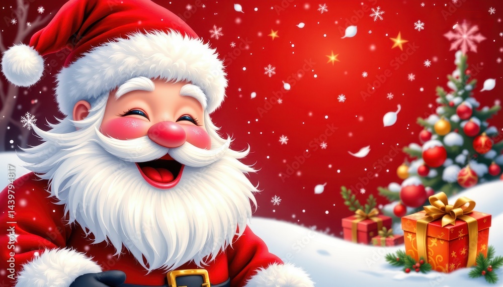 christmas festive background featuring jolly santa claus, holiday joy christmas festive background featuring jolly santa claus, holiday joy