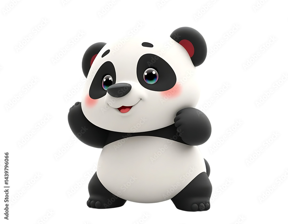 Fototapeta premium Cute Cartoon Panda Bear
