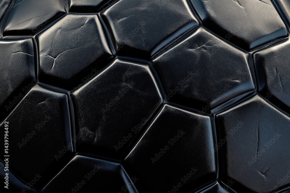 Dark, textured soccer ball surface Dark, textured soccer ball surface