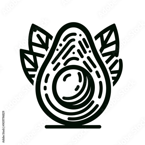 Avocado illustration, creamy mood, nutritious design, on white background, copy space