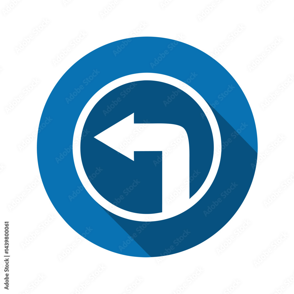 Left Turn Arrow Icon (Blue) Left Turn Arrow Icon (Blue)