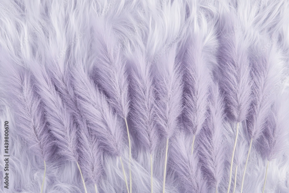 Obraz premium Close-up view of many delicate, light purple plumes.