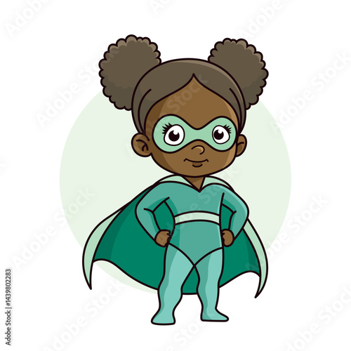 Superhero child cartoon character Vector illustration design