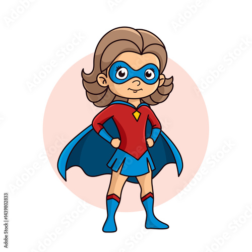 Superhero child cartoon character Vector illustration design