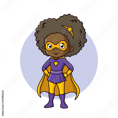 Superhero child cartoon character Vector illustration design