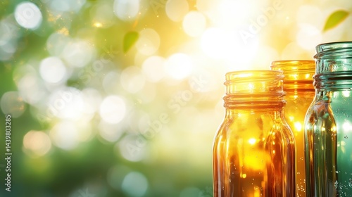 A captivating image of three distinct bottles illuminated by warm light, symbolizing togetherness and joy, perfect for evoking a sense of celebration.