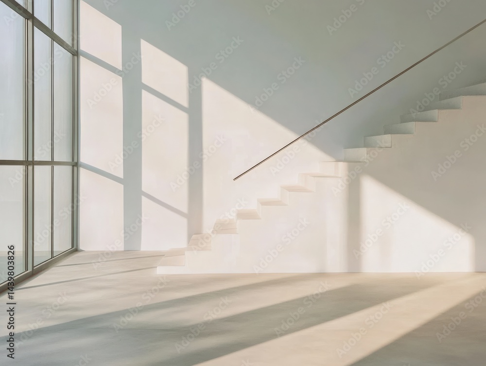 Obraz premium Minimalist white architecture interior design