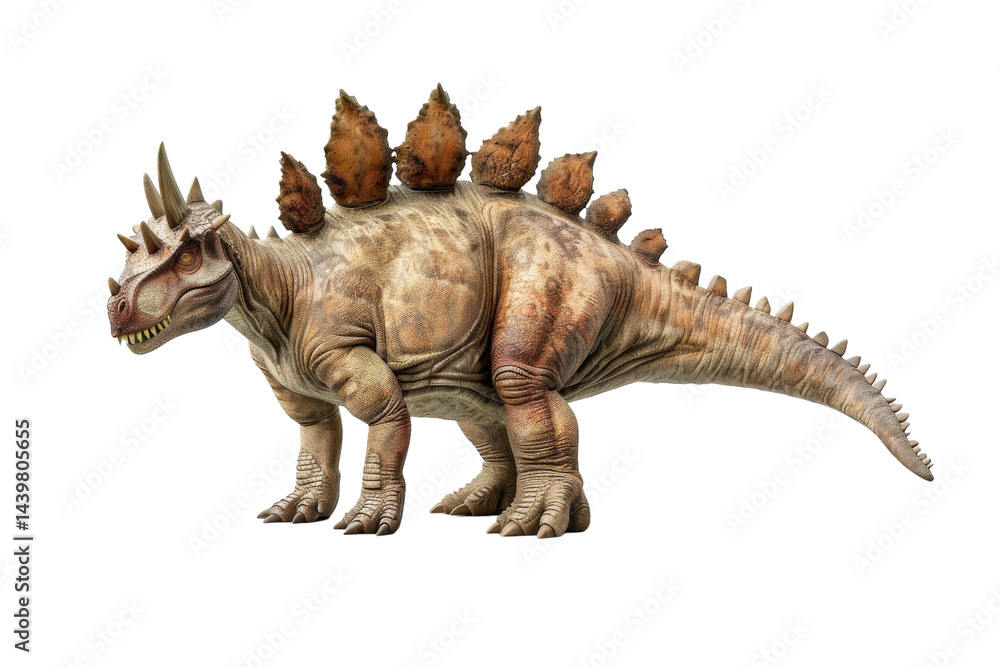 Stegosaurus: Ancient Herbivorous Giant Isolated On White Background Stegosaurus: Ancient Herbivorous Giant Isolated On White Background