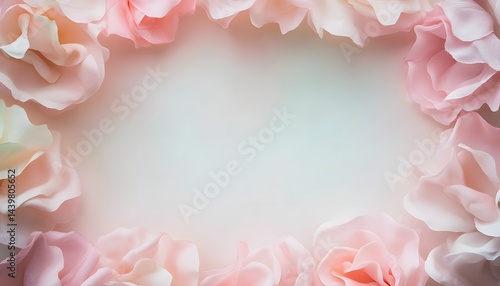 Obraz na płótnie Beautiful soft pink roses border a blank inviting background space w salonie