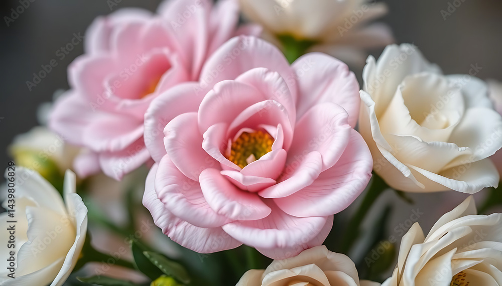 Fototapeta premium bunch of pink and white flowers in a vase
