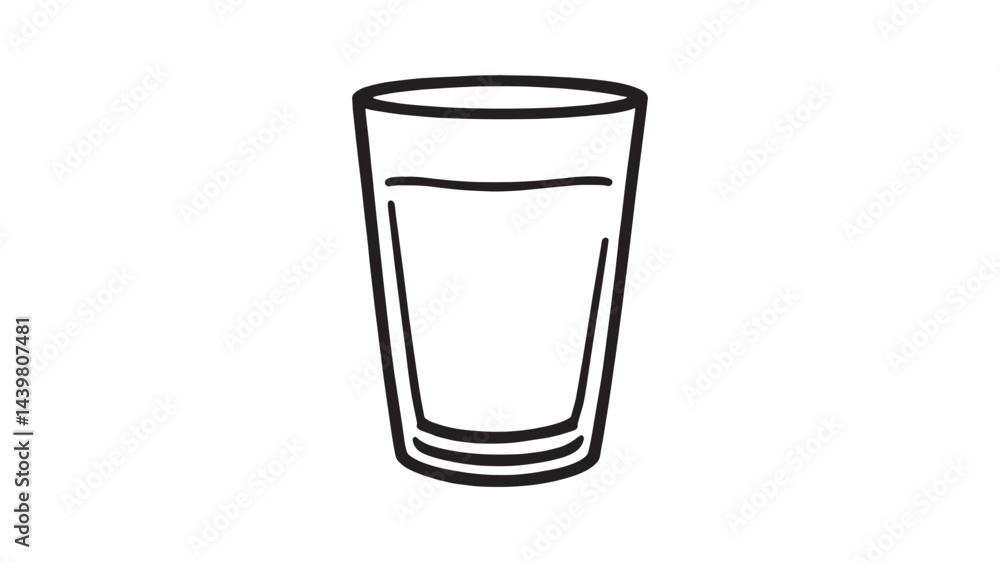 Fresh milk in the glass line art sketch with elegance Fresh milk in the glass line art sketch with elegance