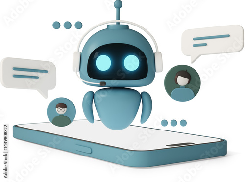 Obraz na płótnie chatbot in smartphone