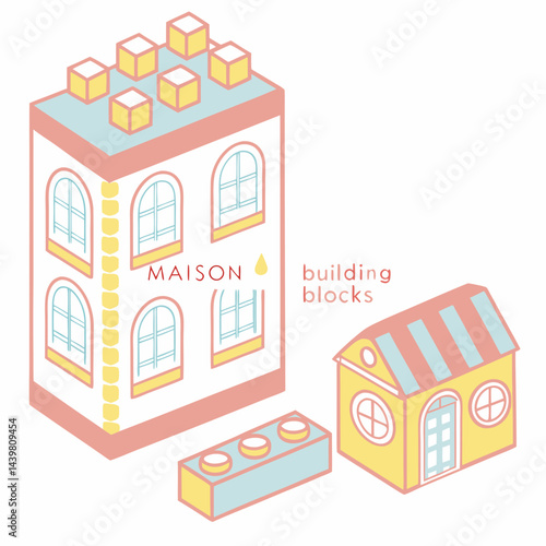 Maison Building Blocks Vector Set
