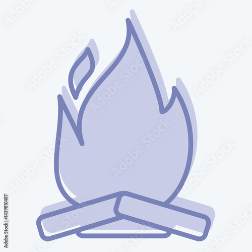 Icon Campfire. related to Light symbol. two tone style. design editable