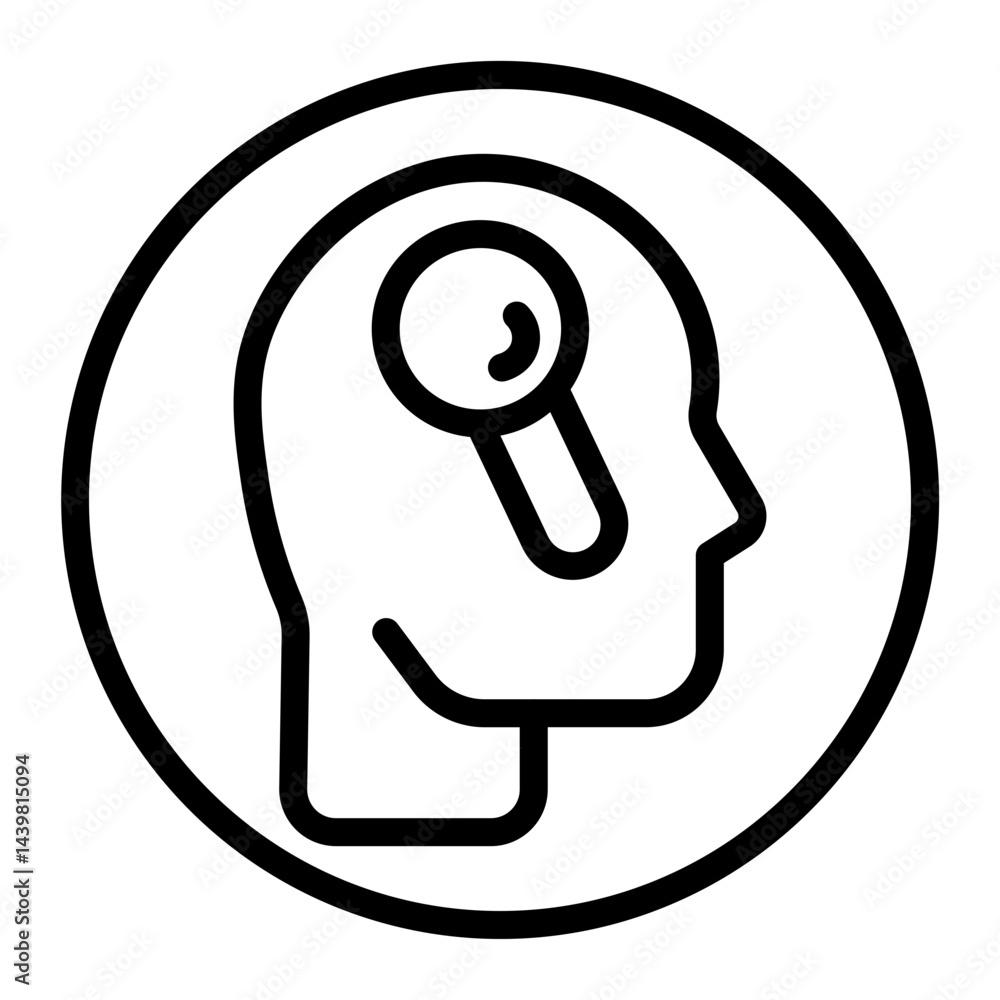 Self Discovery Vector Line Icon Design Self Discovery Vector Line Icon Design