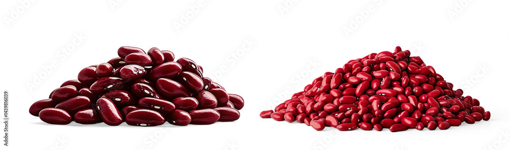 Stacked Red Kidney Beans on White Surface on a Transparent Background Stacked Red Kidney Beans on White Surface on a Transparent Background