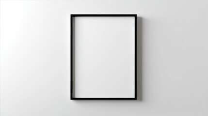 Thin black frame on sleek white background