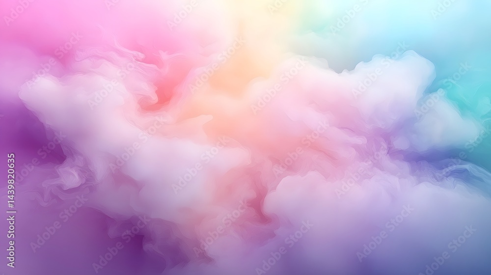 Fototapeta premium Colorful Ethereal Clouds with Soft Hues of Pink, Purple, and Blue for Creative Backgrounds