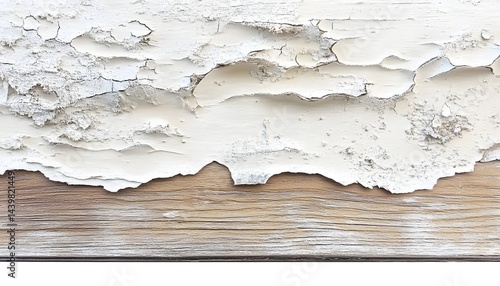 Obraz na płótnie Close up view of old peeling white paint on wood w salonie