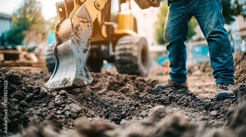 Wallpaper Mural Construction Worker Operating a Bulldozer Torontodigital.ca