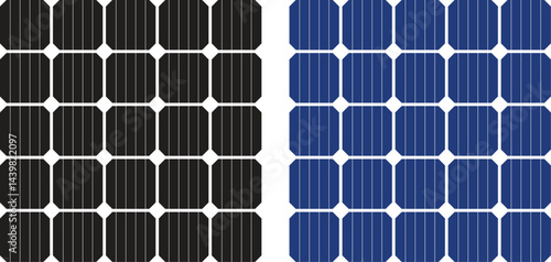 Solar panel vector icon. Alternative, eco-friendly, renewable and sustainable energy solar panel texture symbol in silhouette style. Vector illustration