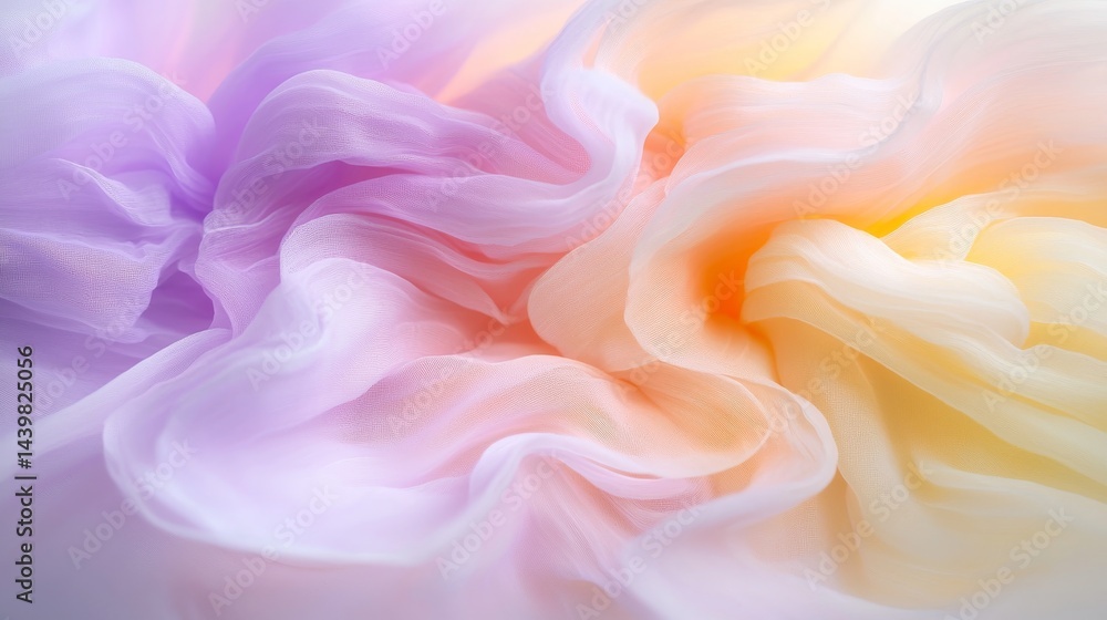 Fototapeta premium Soft Flowing Abstract Fabric in Pastel Colors for Creative Design
