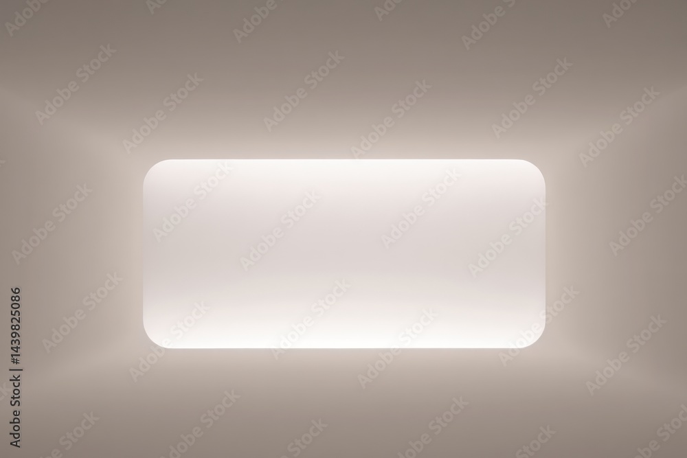 Fototapeta premium Minimalist rectangular light fixture on neutral ceiling for modern interiors