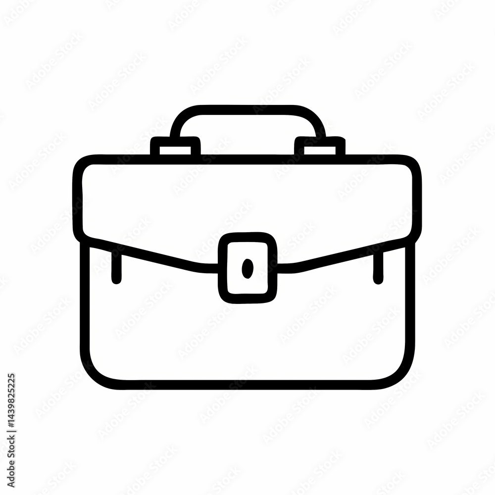 Professional Briefcase Icon: Simple & Clean Design Professional Briefcase Icon: Simple & Clean Design