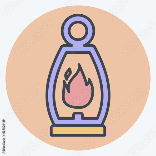 Icon Lantern. related to Light symbol. color mate style. design editable