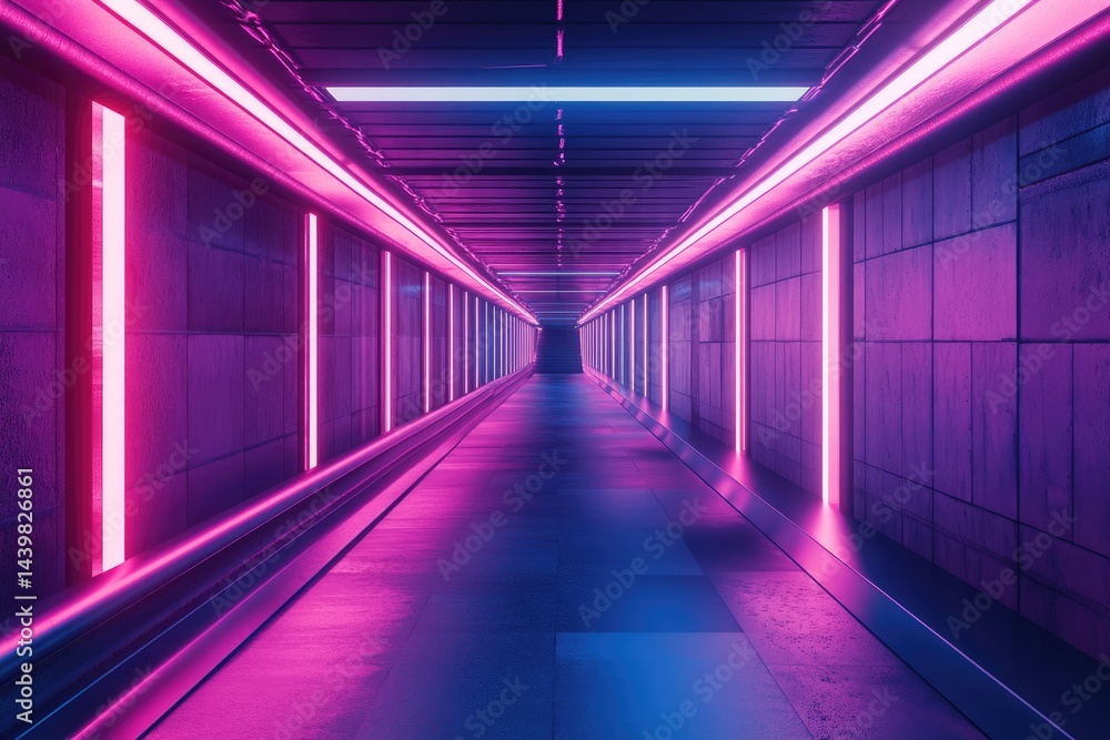 Futuristic neon tunnel Futuristic neon tunnel