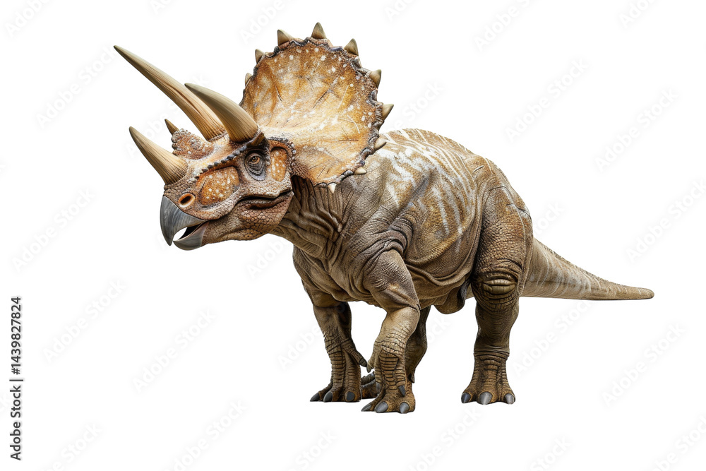 Fototapeta premium The Mighty Triceratops: Prehistoric Icon Isolated On White Background