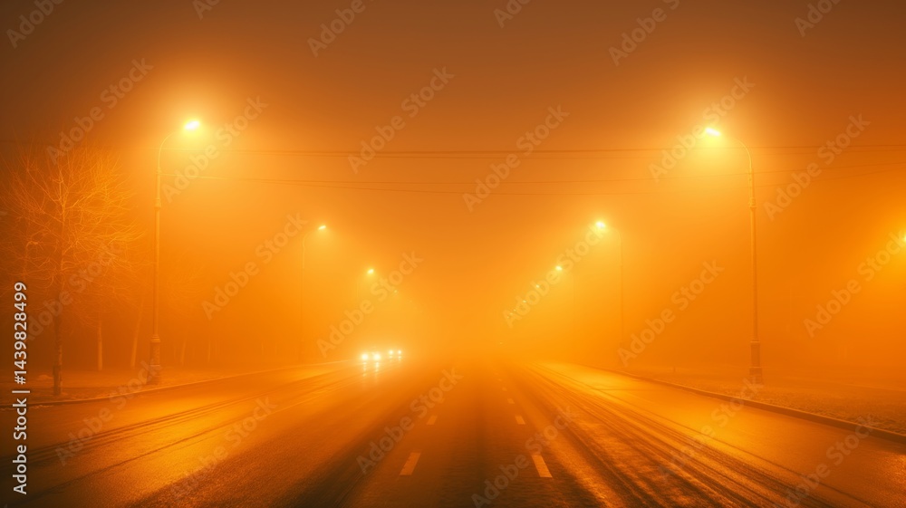 Heavy smog envelops city streets, reducing visibility and raising health concerns in urban areas
