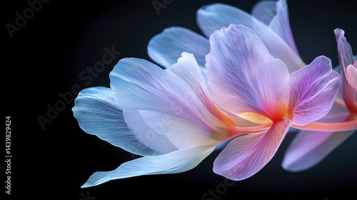 delicate orchid bloom showcases vibrant colors and intricate details, evoking sense of tranquility and beauty