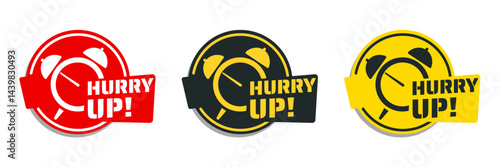 Hurry up! Stopwatch, last chance, running out time - vector illustration