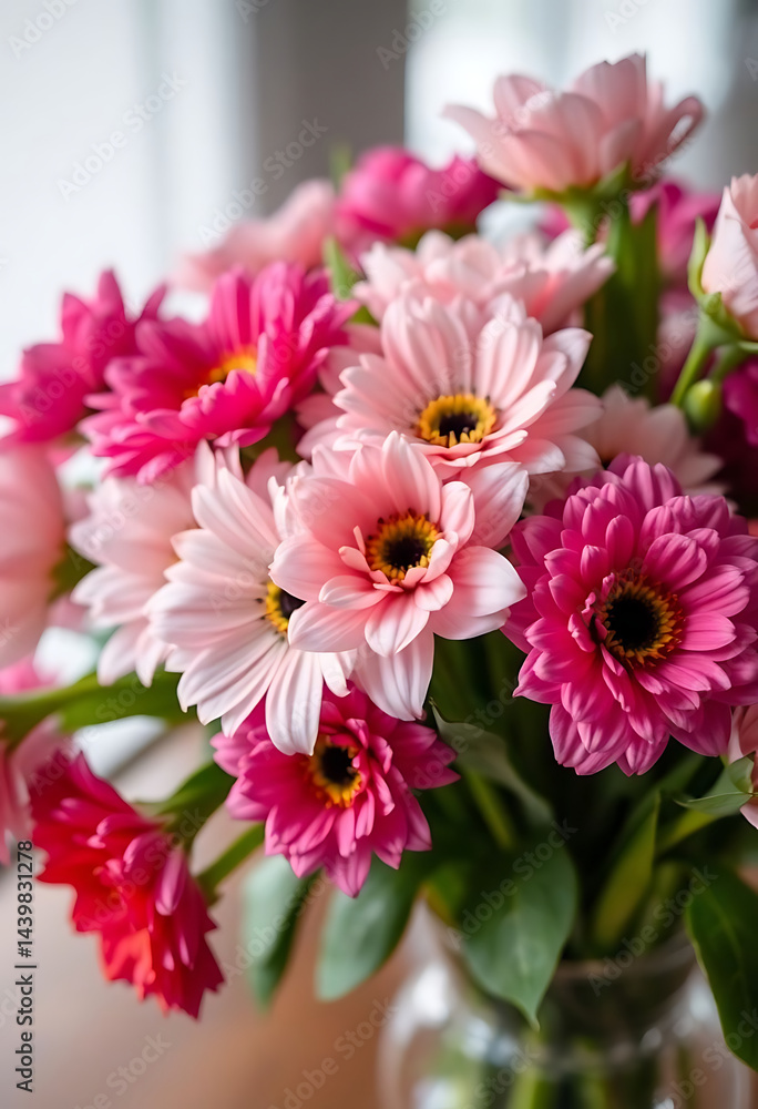 vase filled with pink and red flowers vase filled with pink and red flowers
