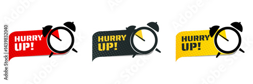 Hurry up! Stopwatch, last chance, running out time - vector illustration