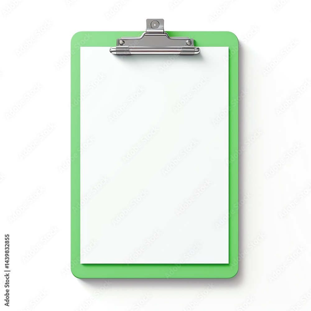 Blank White Paper on a Light Green Clipboard, Ready for Notes or To-Do Lists. Simple and Clean Design. Blank White Paper on a Light Green Clipboard, Ready for Notes or To-Do Lists. Simple and Clean Design.