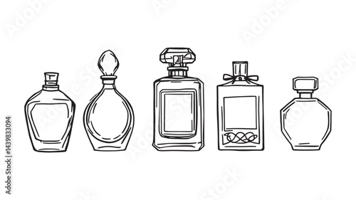 Perfume bottle line art illustration minimalist beauty fashion artwork concept