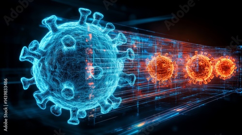 Obraz na płótnie Exploring the complexities of immune response through advanced holographic technology w salonie