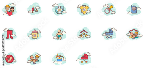 Set of Family & baby icons