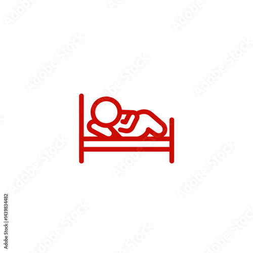 Newborn Baby Sleeping in Hospital Bed Icon – Minimalist Healthcare Line Art