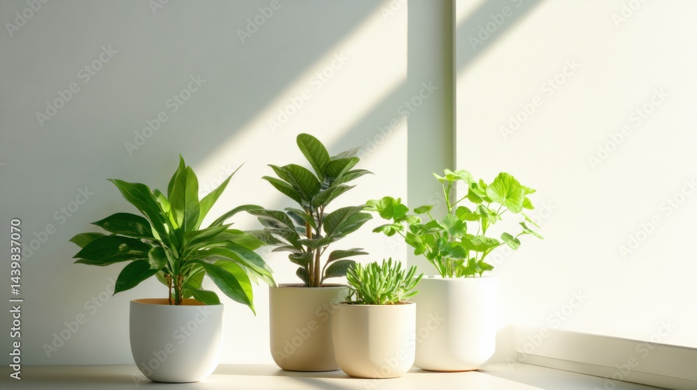 Obraz premium Potted plants by the window