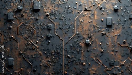 Obraz na płótnie A close up photograph of a circuit board surface w salonie