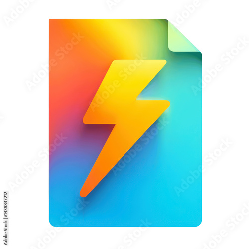 Free Download Fast Data Transfer, Digital Document with Lightning Bolt Icon - GFXLoad